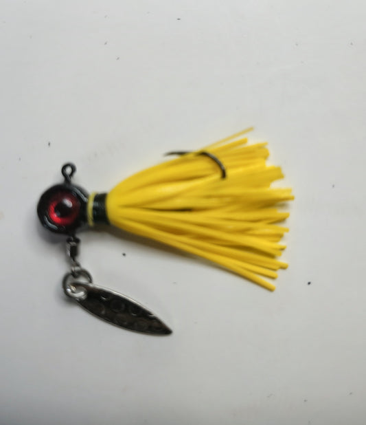 Black Pill head underspin with yellow hand tied skirt