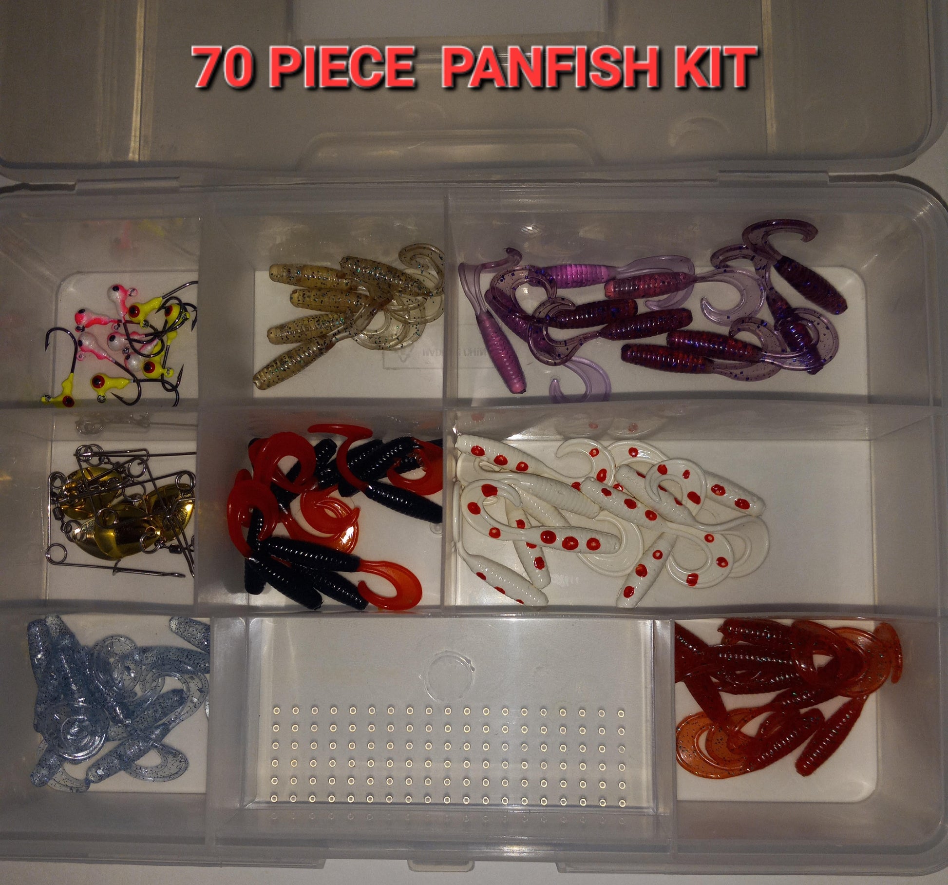 bass pro shops 70 piece best of lure kit 70 PIECE PANFISH KIT WITH STORAGE BOX (CURLY TAIL GRUBS) – Tanker Lures